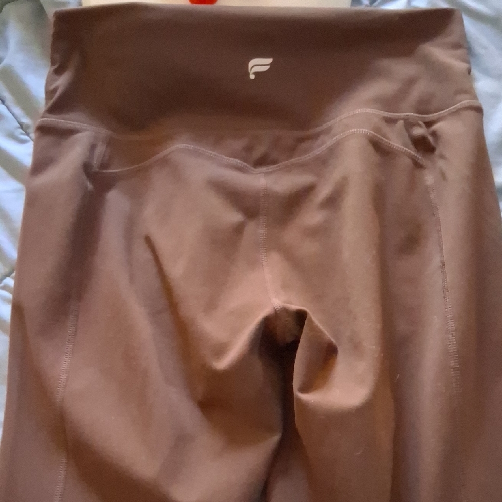 Fabletics High-Rise Athletic Leggings in Brown Wide Bottoms